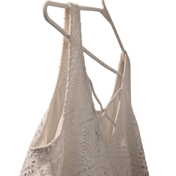 🆕 Express Cream Layered Crisscross Back Romper XS - Picture 2 of 2